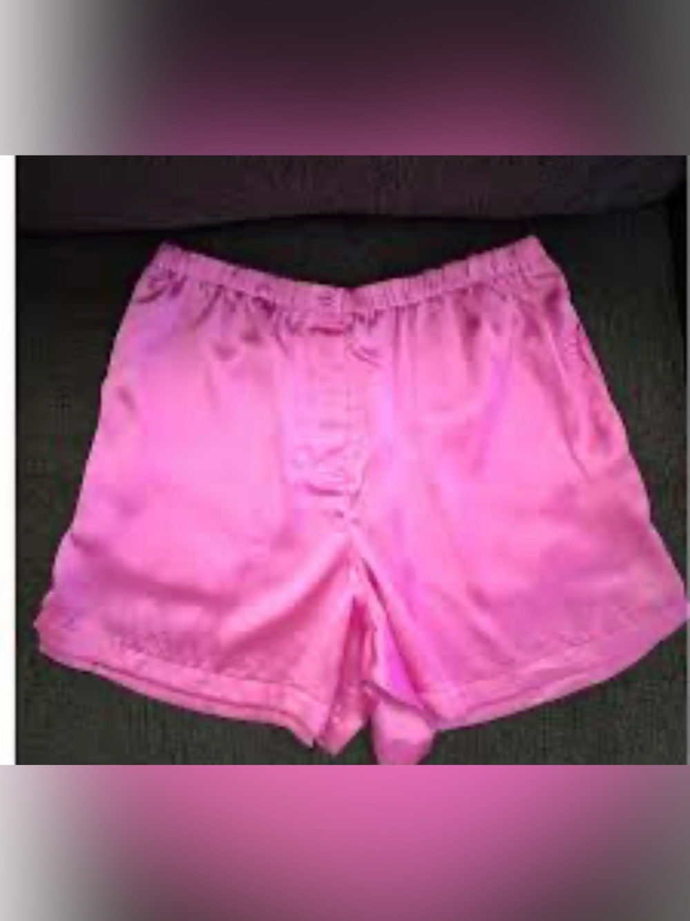 Skims sz xl hotel shine neon pink Women’s Pink Satin Sleep Shorts